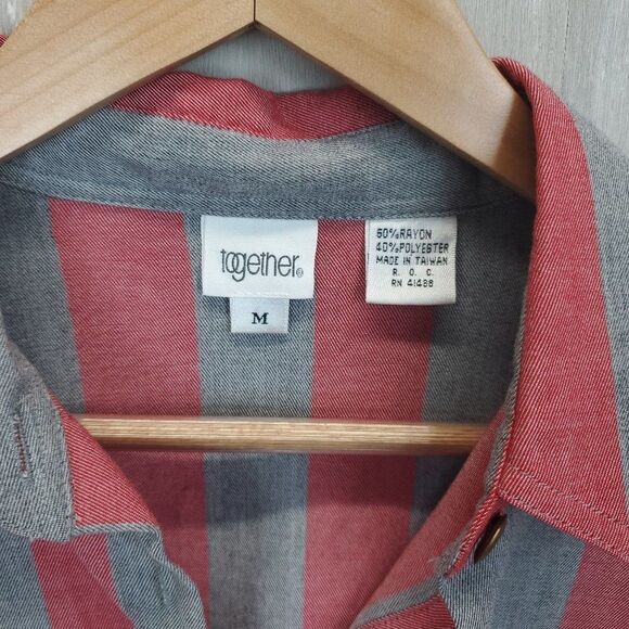 Together Vintage Striped Button Down Shirt G-0184 - Picture 9 of 9